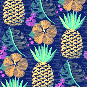 Tropical Pineapple Tiki-SFpalette12 3/4