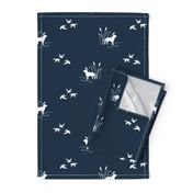 Dog Ducks hunting scene Dark Navy