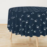 Dog Ducks hunting scene Dark Navy