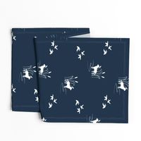 Dog Ducks hunting scene Dark Navy