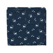 Dog Ducks hunting scene Dark Navy