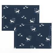 Dog Ducks hunting scene Dark Navy