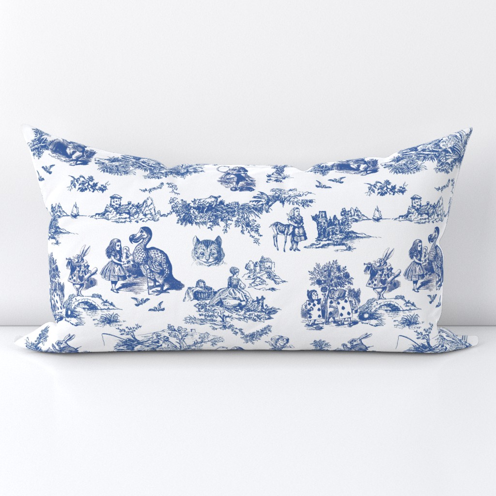 alice blue  toile de jouy large