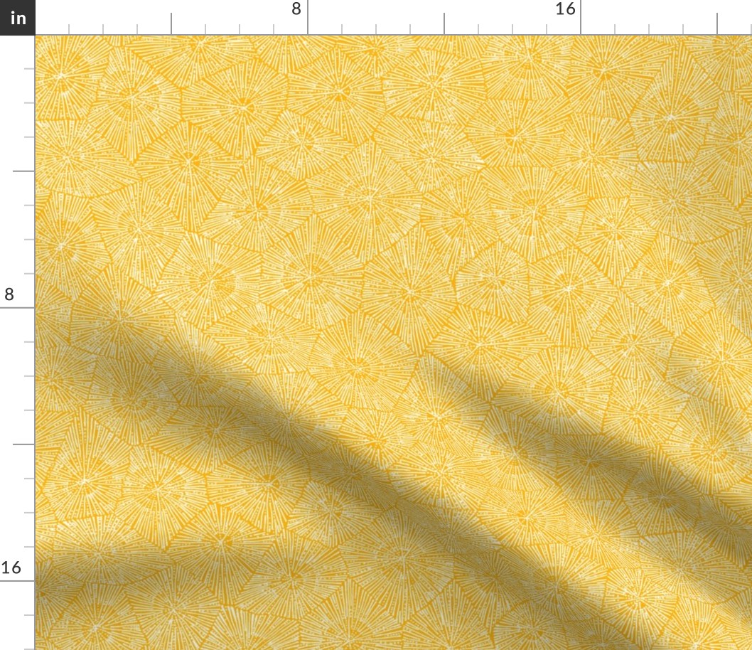 extra-large petoskey stone pattern in saffron and white
