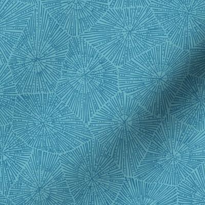 extra-large petoskey stone pattern in blue on aqua