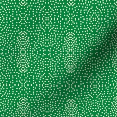 Pewter Pin Dot Patterns on Rainforest Green