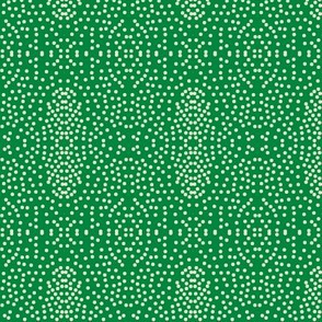 Pewter Pin Dot Patterns on Rainforest Green