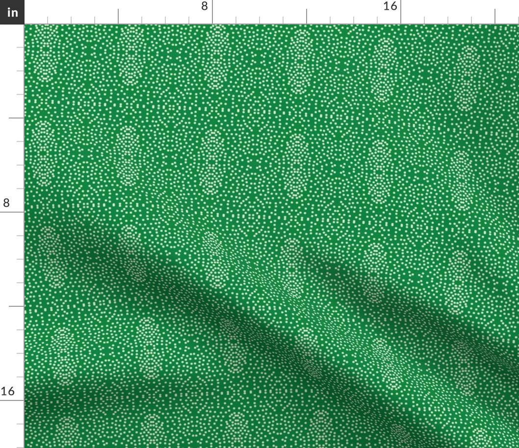 Pewter Pin Dot Patterns on Rainforest Green
