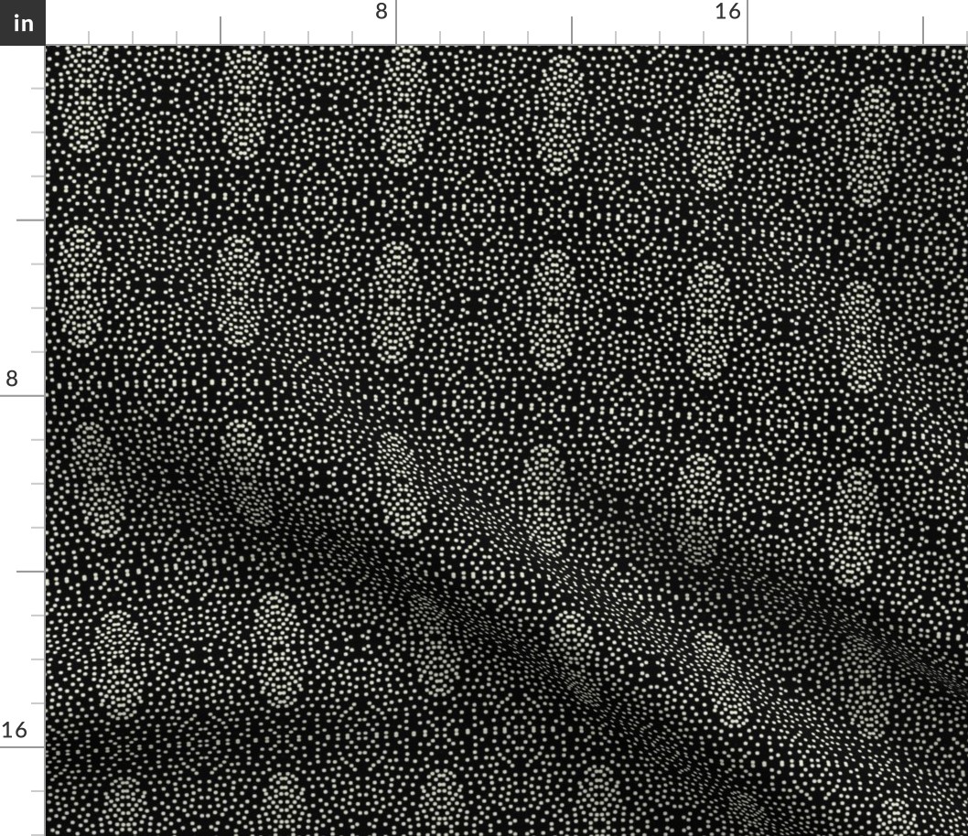 Pewter Pin Dot Patterns on Deep Black