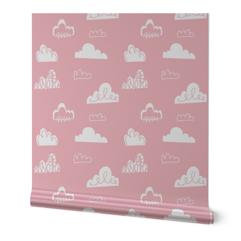 Doodle Clouds - Pink