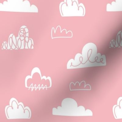 Doodle Clouds - Pink