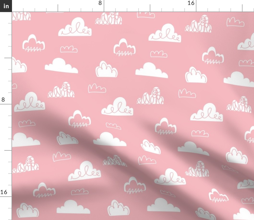 Doodle Clouds - Pink