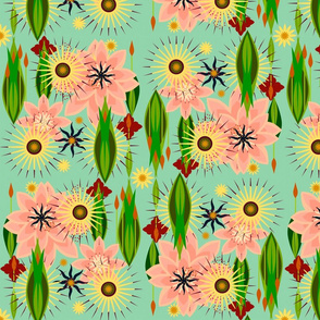 16in floral shapes 1 panel