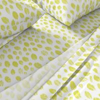 little leaves - chartreuse/white