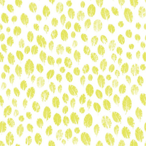 little leaves - chartreuse/white