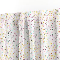 Watercolor rainbow dots in white