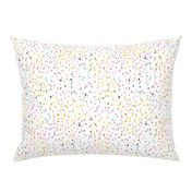 Watercolor rainbow dots in white