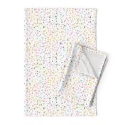 Watercolor rainbow dots in white