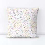 Watercolor rainbow dots in white