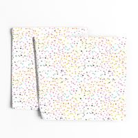 Watercolor rainbow dots in white
