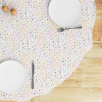 Watercolor rainbow dots in white