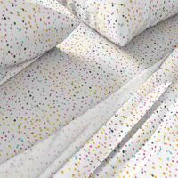 Watercolor rainbow dots in white