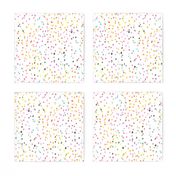 Watercolor rainbow dots in white