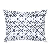 Navy & White Ikat Moroccan Flower