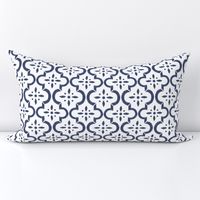 Navy & White Ikat Moroccan Flower