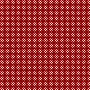 Polka Dots White On Cherry Red 1:6