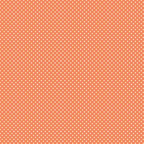 Polka Dots White On Coral Orange 1:6