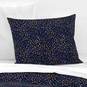 Watercolor rainbow dots in navy