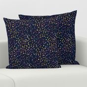 Watercolor rainbow dots in navy