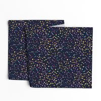 Watercolor rainbow dots in navy