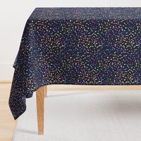 Watercolor rainbow dots in navy