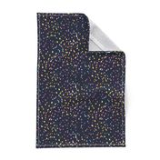 Watercolor rainbow dots in navy