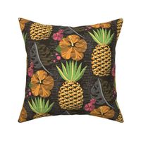 Tropical Pineapple Tiki-Brown12 3/4