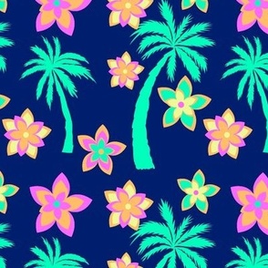 Palm Trees and Flowers Hawaiian Shirt