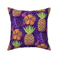 Tropical Pineapple Tiki-Purple12 3/4