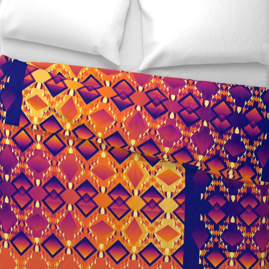 Diamond Design Purple Orange Contrast