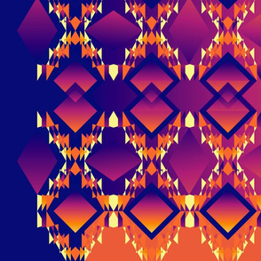 Diamond Design Purple Orange Contrast