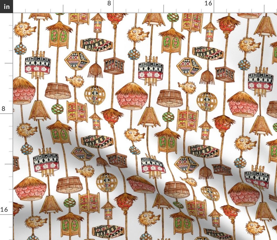 polynesian tiki_lamp_fabric__white_