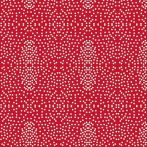 Pewter Pin Dot Patterns on Poppy Red