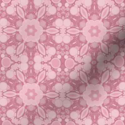 Stylized Pink Flowers with Bubbles