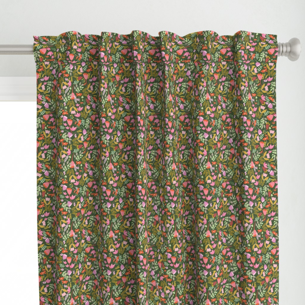 Wild meadow floral in green - medium