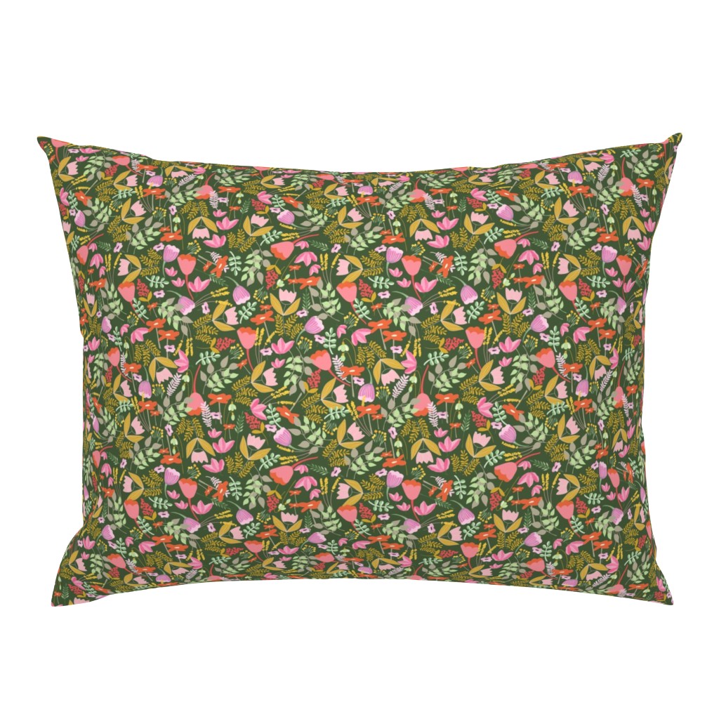 Wild meadow floral in green - medium