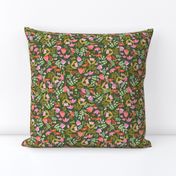 Wild meadow floral in green - medium