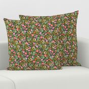 Wild meadow floral in green - medium