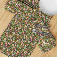 Wild meadow floral in green - medium