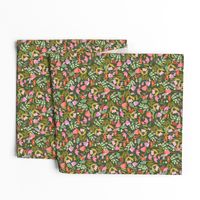 Wild meadow floral in green - medium